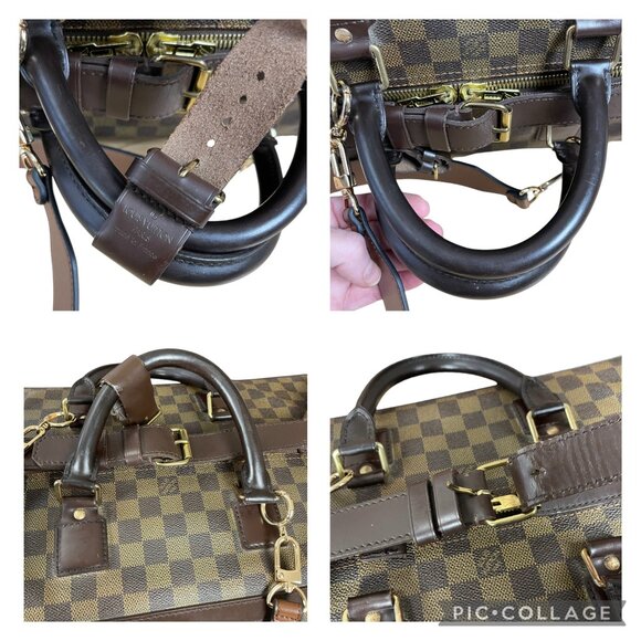 LOUIS VUITTON Grimaud Damier Ebene Travel Tote Square Travel Suitcase Gym Duffle - Picture 4 of 16